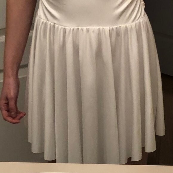 Etsy White Elegant Pleated Plunge Deep V-Neck Sleeveless Dress Medium - Picture 8 of 16